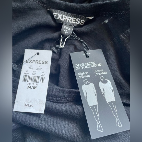 NWT Express Two Chic Ways Reversible Neckline Black & White Dress, Size Medium - Picture 6 of 9